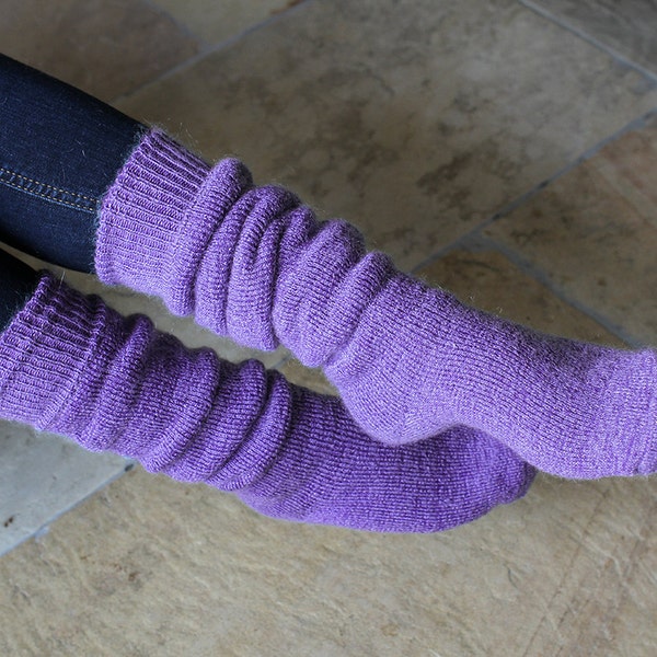 Tall Wellington Boot Socks made from Goat Fibre with a cushioned pile lining for extra warmth and comfort