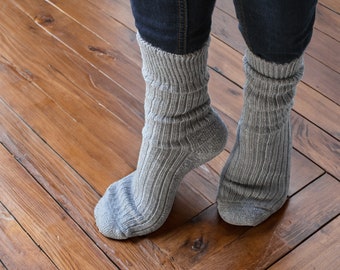 Mohair Short Walking Socks with a Rib Pattern Foot and a Comfy Cushion Sole - Free Delivery