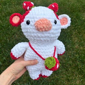 Crocheted Strawberry Cow Amigurumi | Handmade Stuffed Animal