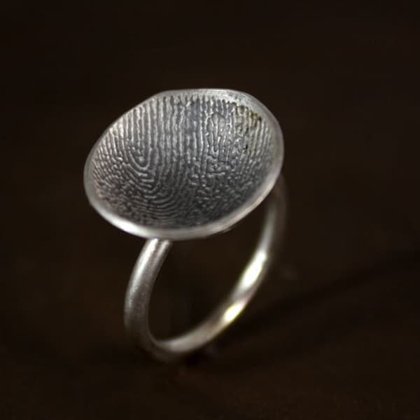 Fingerprint ring Personalized finger print ring Unique engagement ring or promise ring