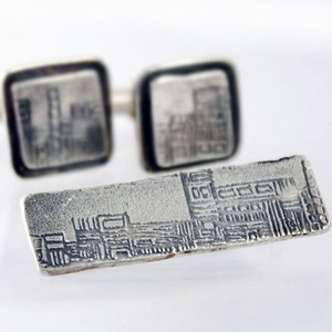 Sterling silver tie bar Urban tie clip Unique mens jewelry Unique silver tie bar Father of bride gift