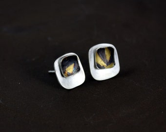 Small stud earrings Keum boo earrings Silver studs Gold stud earrings Modern earrings Bridal earrings