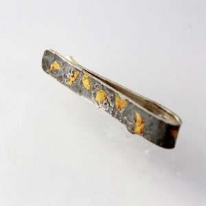 Sterling silver tie bar, father of bride tie clip, personalized Wedding accessory, keum boo