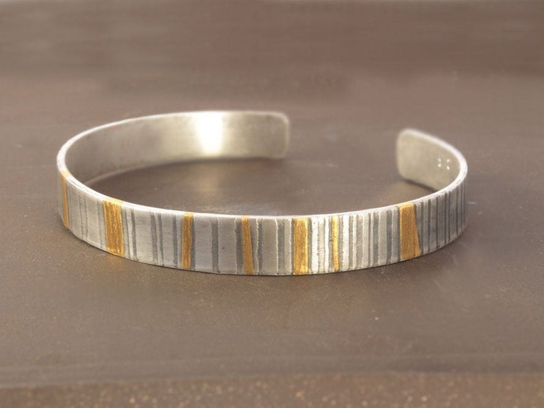 personalized cuff bracelet Keum boo bracelet Mens silver cuff bracelet modern cuff bracelet silver and gold cuff