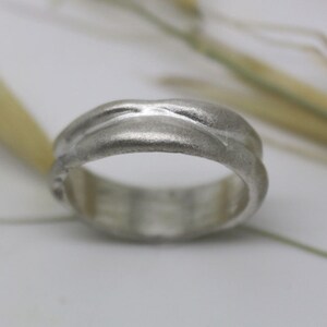 Unique wedding ring, men's or women's wedding ring, Wavy silver band, modern wedding or promise band made to order