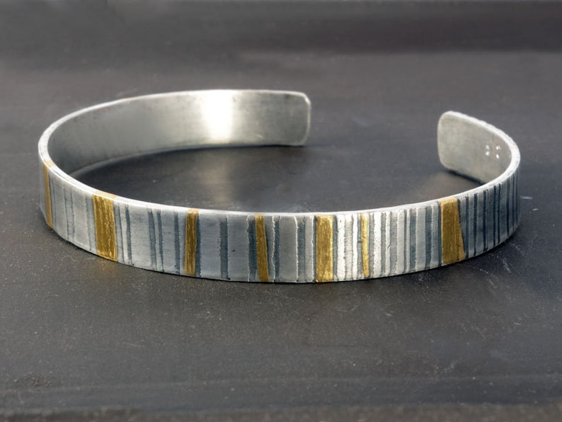 personalized cuff bracelet Keum boo bracelet Mens silver cuff bracelet modern cuff bracelet silver and gold cuff