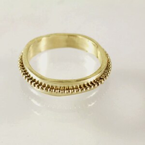 Delicate gold wedding band, solid 14k gold skinny wedding ring, dainty wedding ring image 1