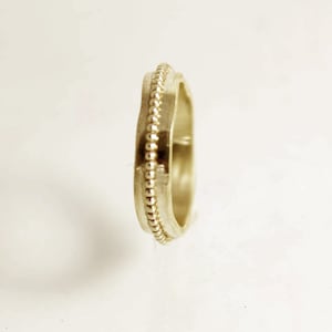 Delicate gold wedding band, solid 14k gold skinny wedding ring, dainty wedding ring image 3