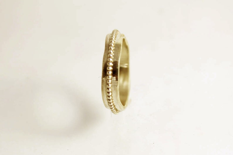 Delicate gold wedding band, solid 14k gold skinny wedding ring, dainty wedding ring image 3