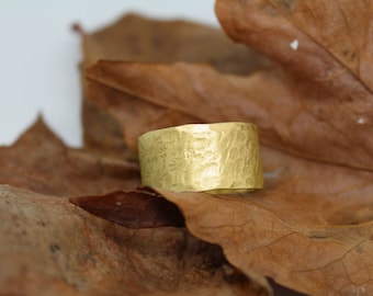 14k wide gold wedding band, rustic gold wedding ring, alternative wedding ring, men's wedding ring, wedding rings set