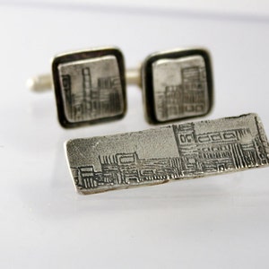 Unique silver tie bar, unique  silver tie clip Modern style tie bar Unique wedding accessories