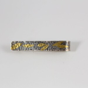 Silberne Krawattenklammer unikat 24k gold und silber Keum boo Krawattenklammer, Hochzeitsaccessoires, Weihnachtsgeschenk für Ihn.