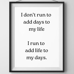 Motiverende hardlopen citaat cadeau poster voor loper Inspirerende print voor de eerste keer Runner cadeau Wall Art Print voor hem voor haar - 003