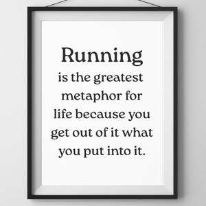 Motiverende hardlopen citaat cadeau poster voor loper Inspirerende print voor de eerste keer loper cadeau Wall Art Print voor hem voor haar - 001