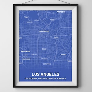 Los Angeles Map Poster Geschenk Inspiration Wand Kunst Druck Dekor Urlaub Monochrom Memento Lieblingsstadt Für Zuhause Oder Im Büro Für Ihn Für Sie