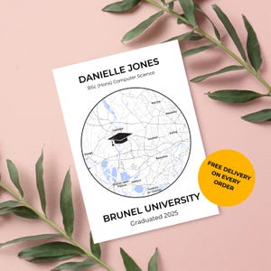 Graduierung Karte Benutzerdefinierte Karte Personalisierter Kampus Universität College-Grawünschung Glückwunsch Geschenk Grad PhD Masters Feier Briefpapier