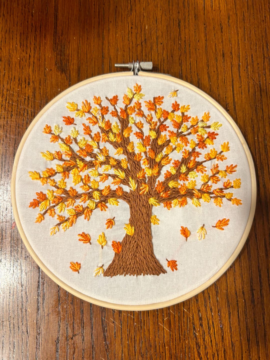 Autumn Leaves Tree Embroidery - Etsy