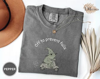 Comfort Colors® Fall Prevention Nurse Shirt, Off To Prevent Falls Frog Tee, Funny PTA SPT Physical Therapy Gift For Healthcare Workers