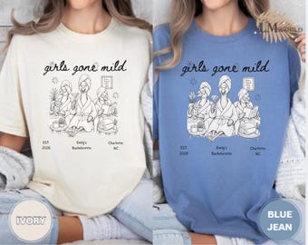 Comfort Colors® Girls Gone Mild Goose Bachelorette Shirt, Funny Spa Tee, Personalized Bridal Party Shirt, Bride Squad Tee, Girls Trip Gift
