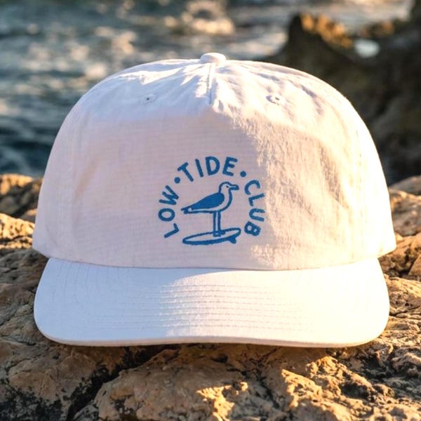 Low Tide Club Hat | Coastal Surf Hat for Beach Lovers | Embroidered Seagull Cap | Ocean Inspired Dad Hat