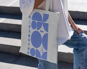 Zen Cotton Canvas Tote Bag - Mindful Design for Everyday Use