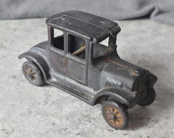 Antique Cast Iron Model T Toy Car • 1900s Americana Collectible