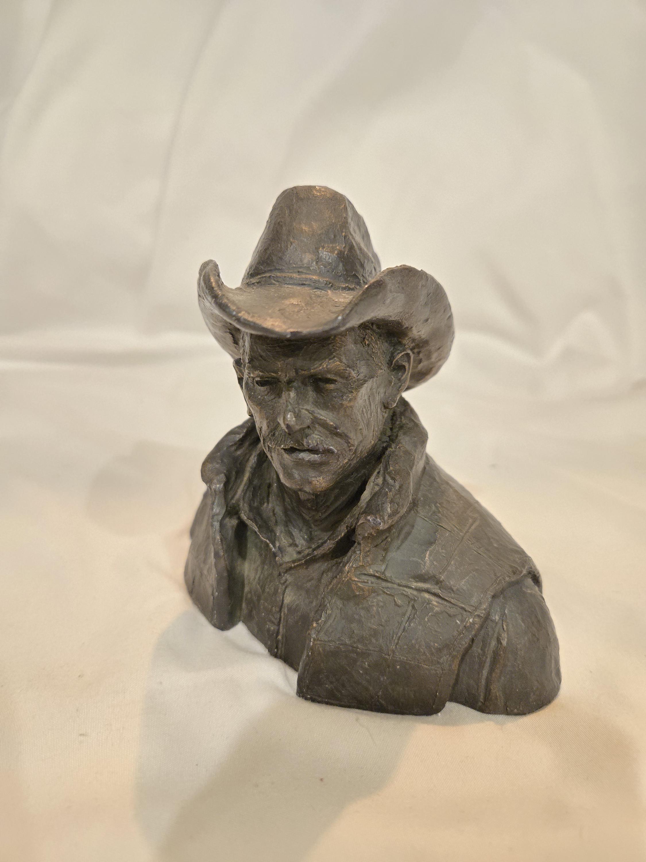 Cowboy Bust - Bronzetone - Michael Garman Museum & Gallery