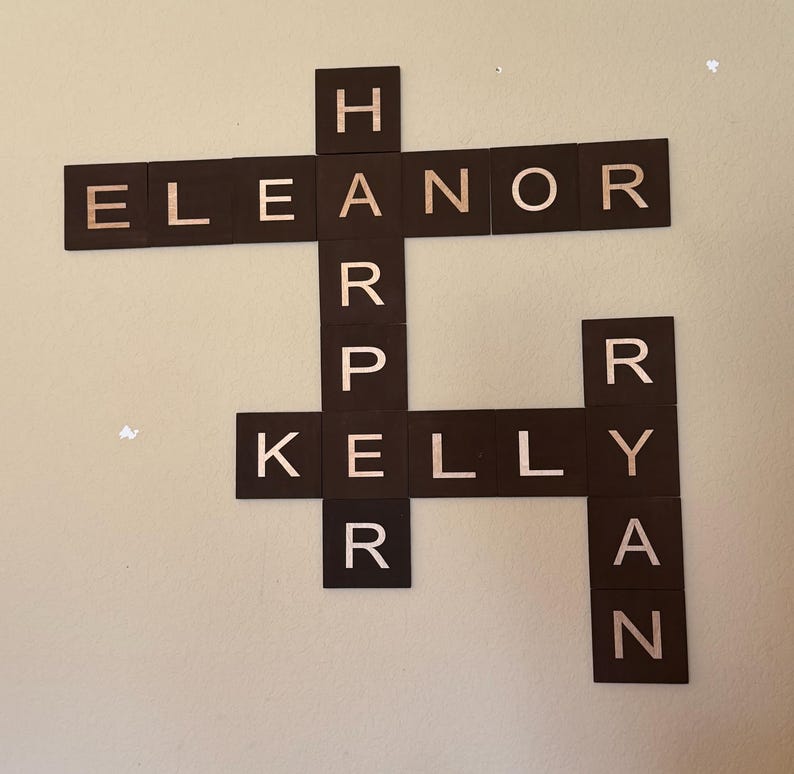 Wooden Family Name Tiles. Hanging Letter Decor. - Etsy
