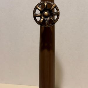 Wreath Stand/Holder/Hanger Tabletop. Re-purposed Wooden stand with decorative, vintage look knob, and gold accents. Country Farmhouse decor.