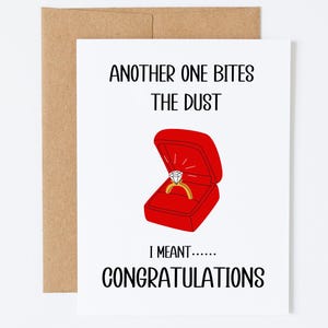 Cartão engraçado para festa de noivado, presente de casamento para casal, presente para irmã/melhor amiga, mais uma que cai na gargalhada, eu quis dizer... parabéns