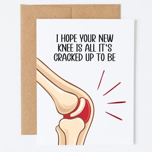 Carte de rétablissement amusante pour une chirurgie du genou, bon nouveau genou, cadeau de récupération pour une chirurgie de remplacement du genou, j'espère que votre nouveau genou est tout ce qu'il vous faut