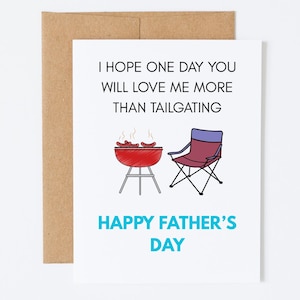 Carte de fête des pères amusante, carte pour les papas, joyeuse fête des pères, j'espère qu'un jour vous m'aimerez plus que le talonnage, fan des amateurs de la NFL