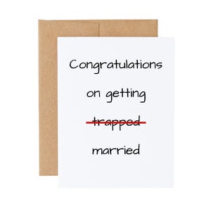 Carte de mariage amusante, cadeau de mariage pour couple, carte de voeux de fête de fiançailles pour sœur/amie, félicitations pour votre mariage