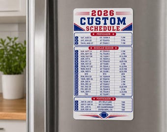 Buffalo Bills Schedule Magnet Fridge | Preseason + Regular Season + Postseason