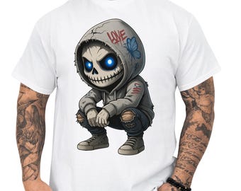 Street Art Skeleton Unisex T-Shirt, Urban Graphic Tee