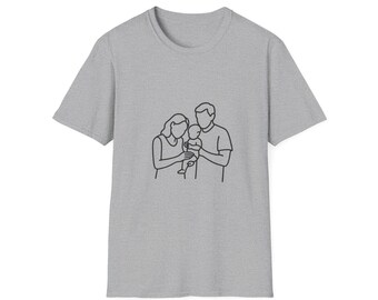 Family Line Art T-Shirt: Softstyle Ring-Spun Cotton