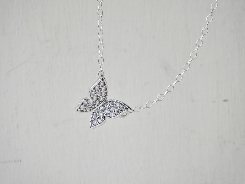 Sideways butterfly necklace image 2