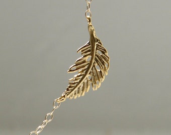Collana foglia oro in oro