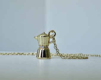 Sparkling Espresso charm necklace