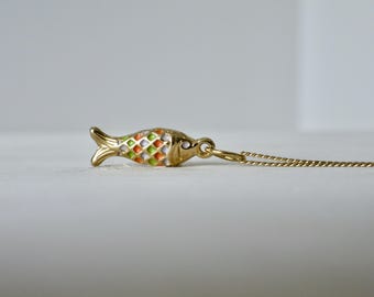 Dainty Colorful Fish Charm Necklace