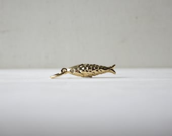 Vintage style gold Fish Necklace