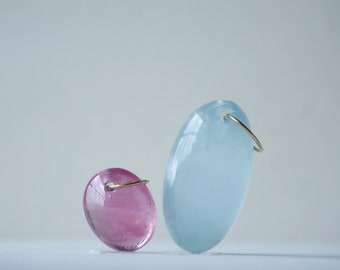 Aquamarine & Ruby necklace in gold