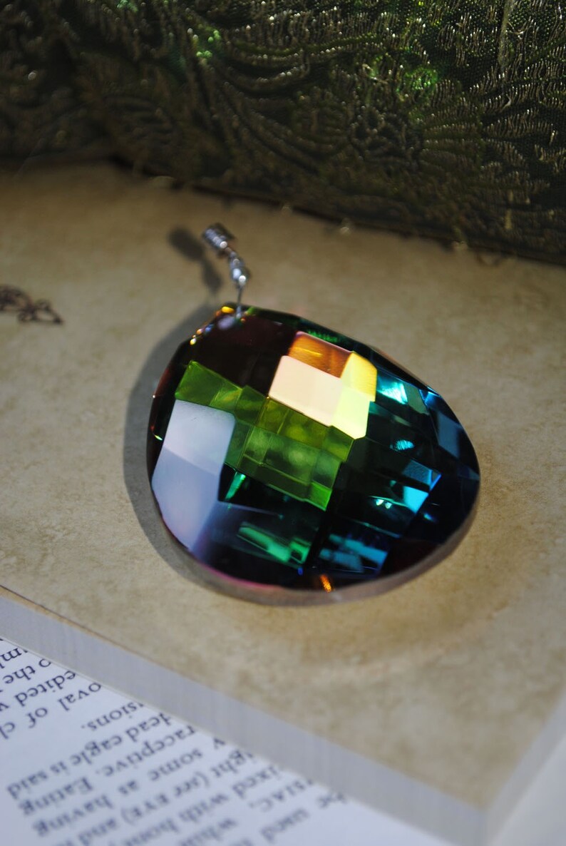 Dragon's Tear Large Multicolored Glass Crystal Style Pendant or Suncatcher image 2