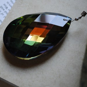 Dragon's Tear Large Multicolored Glass Crystal Style Pendant or Suncatcher image 1