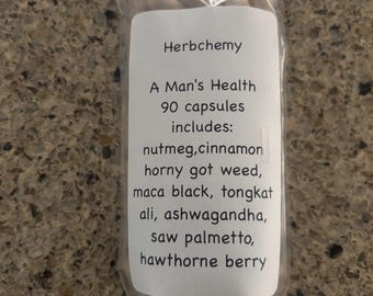 Suplemento para la salud masculina: 90 cápsulas con nuez moscada, canela y maca