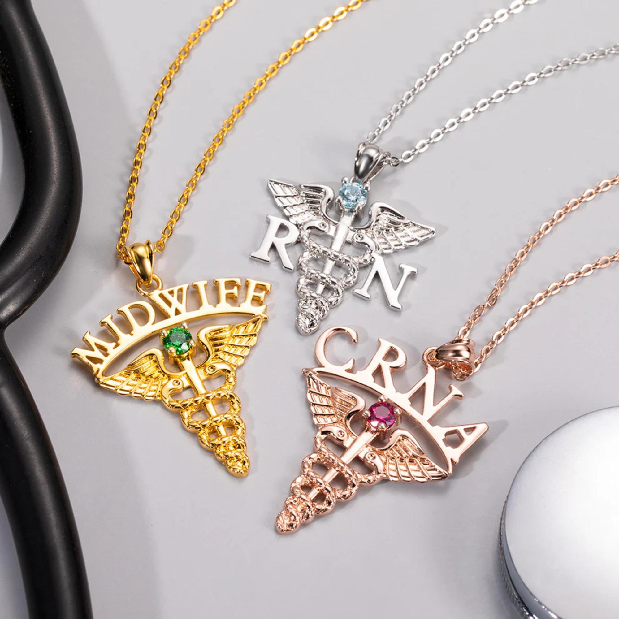 Medical Necklace Gift for Nurses Doctors Sterling Silver