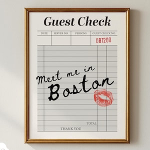 Meet Me In Boston Wall Art Boston Poster East Cost Decor Living Room Print College Digital Wall Art Dorm Decor Gift Guest Check Boston Art