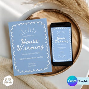 Editable Housewarming Invitation | Housewarming Invite, Party Invitation Canva Template, Printable & Digital Invite, New Home Celebration