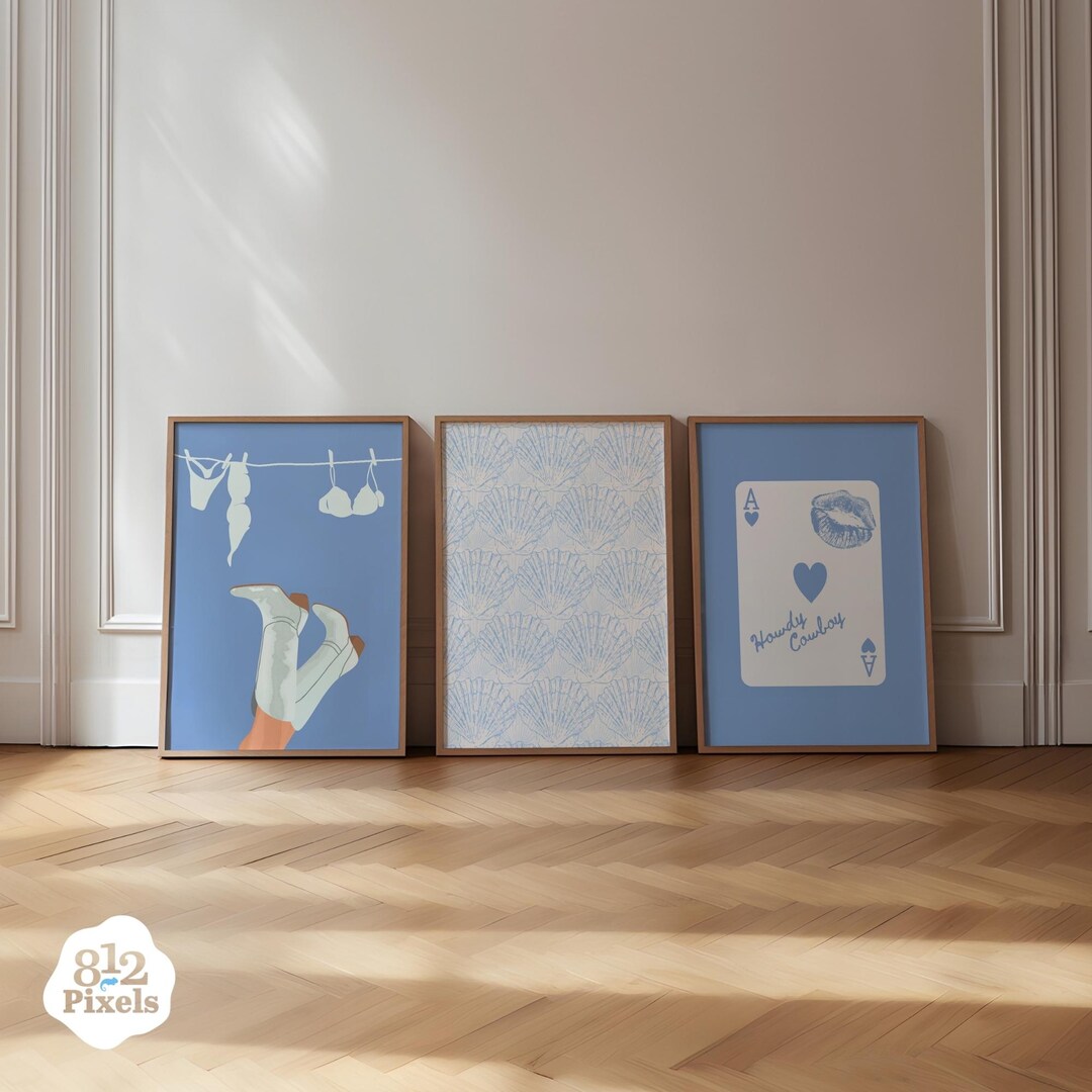 Coastal Cowgirl Wall Art Set | Beachy Summer Prints (digital Download ...