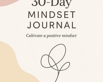 30-Day Mindset Journal PDF – Daily Journal Prompts, Gratitude + Self Growth Workbook, Printable Wellness Tracker, Digital Self-Care Journal